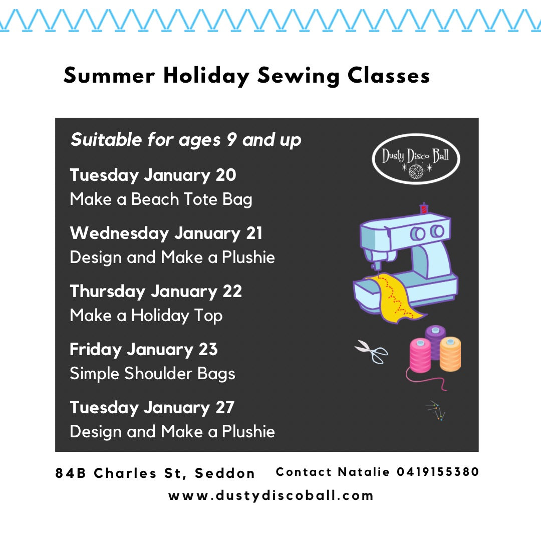 Kids Summer School Holiday Sewing: January 19 - January 30
