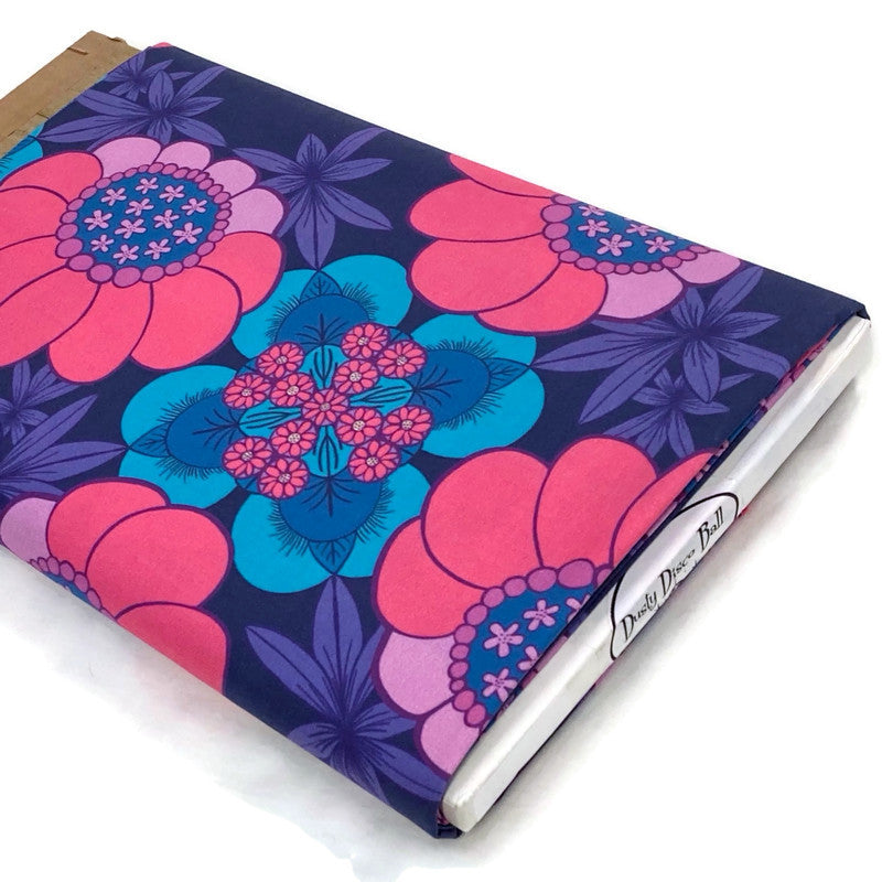 Dandy Peony - large, coral, purple, teal