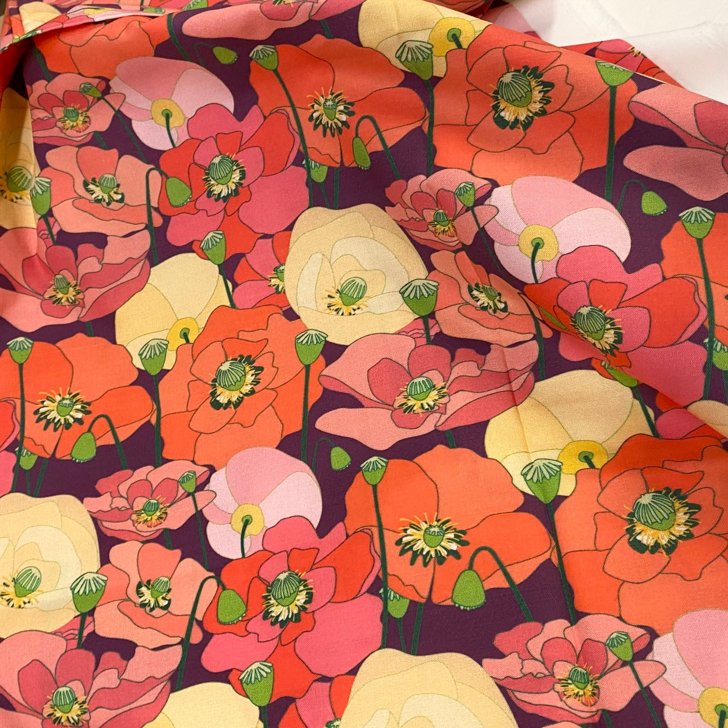 Wild Poppy Meadow - medium, purple background