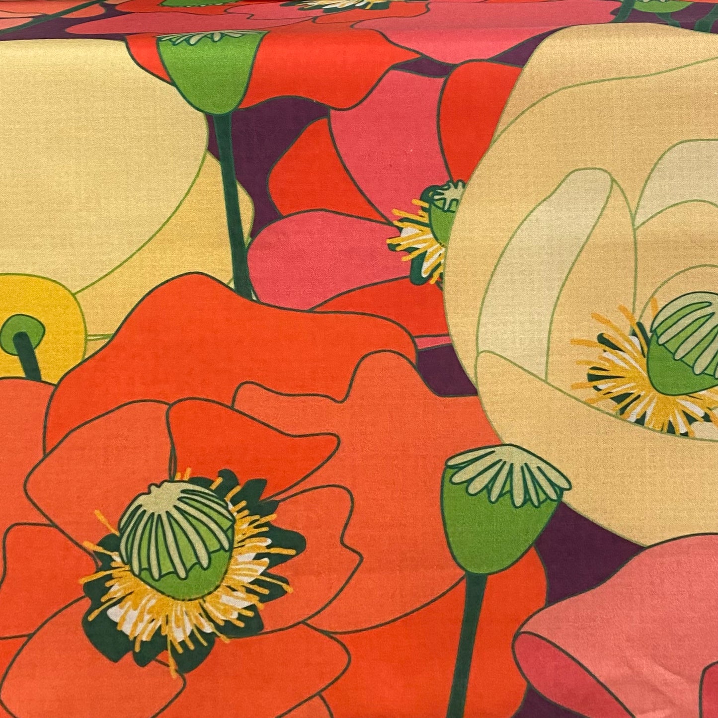 Wild Poppy Meadow - large, purple background